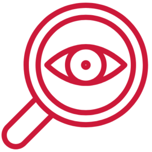 magnifying glass on eye